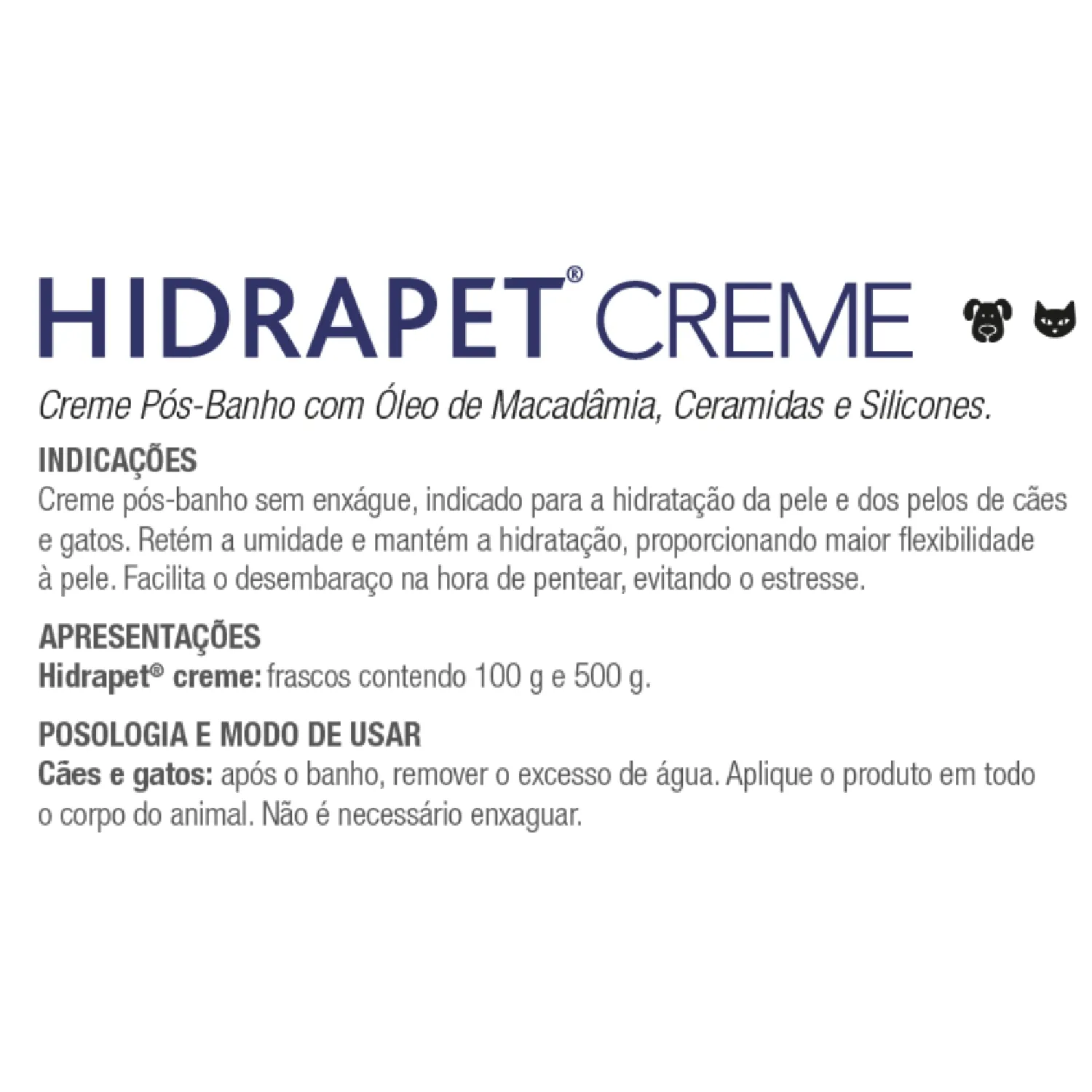 Hidrapet Creme Derma para Caes e Gatos